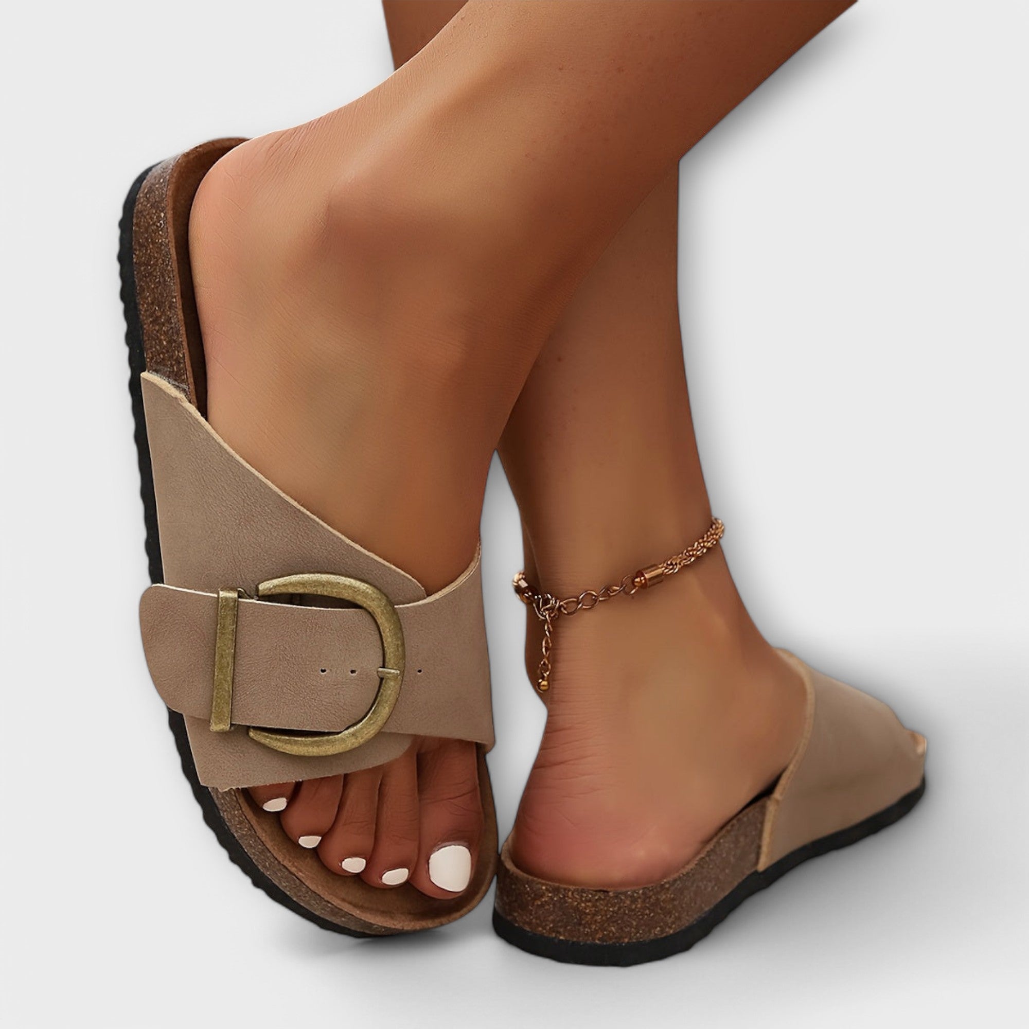 Joanna | Stylish Buckle Slide Sandals