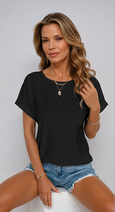 Courtney | Stylish Eyelet Detail Summer Top