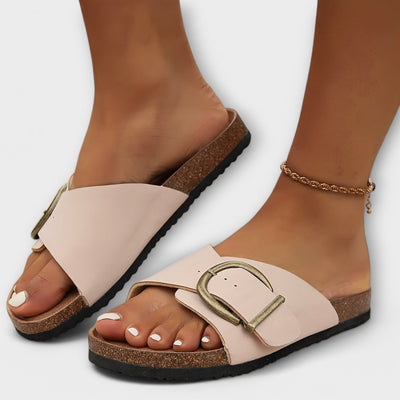 Joanna | Stylish Buckle Slide Sandals
