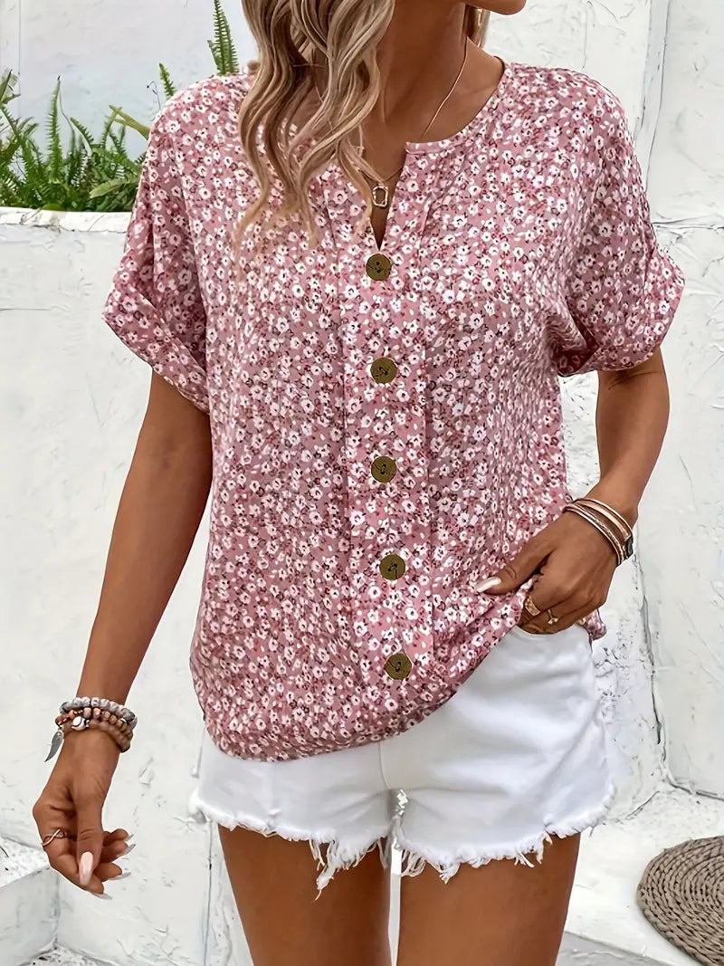 Caitlin | Stylish Button-Down Floral Top for Summer