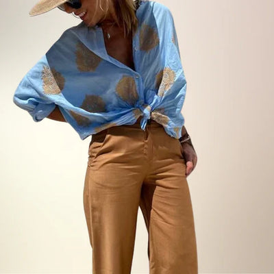 Gaby | Embroidered Button-Down Shirt