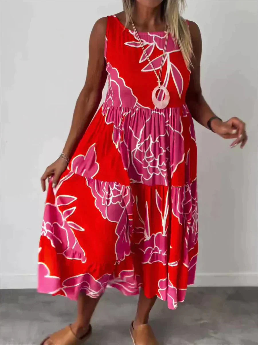 Kathleen™ | Off-Shoulder Dress with Print