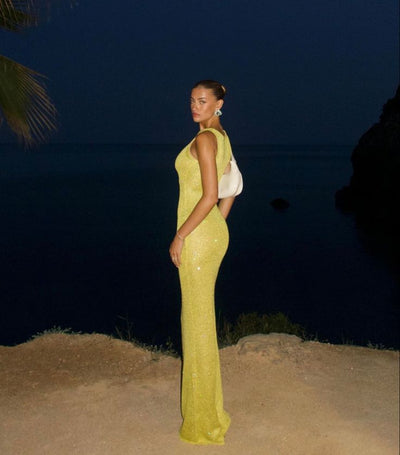 Pink Maxi Dress Without Sleeves