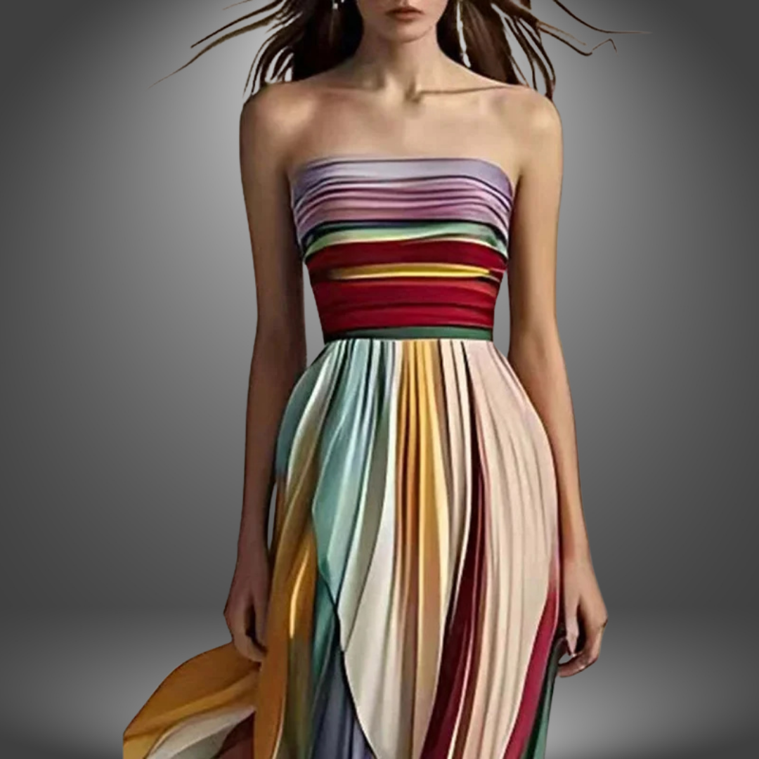 Abigail | Maxi Dress with Pleats Without Sleeves