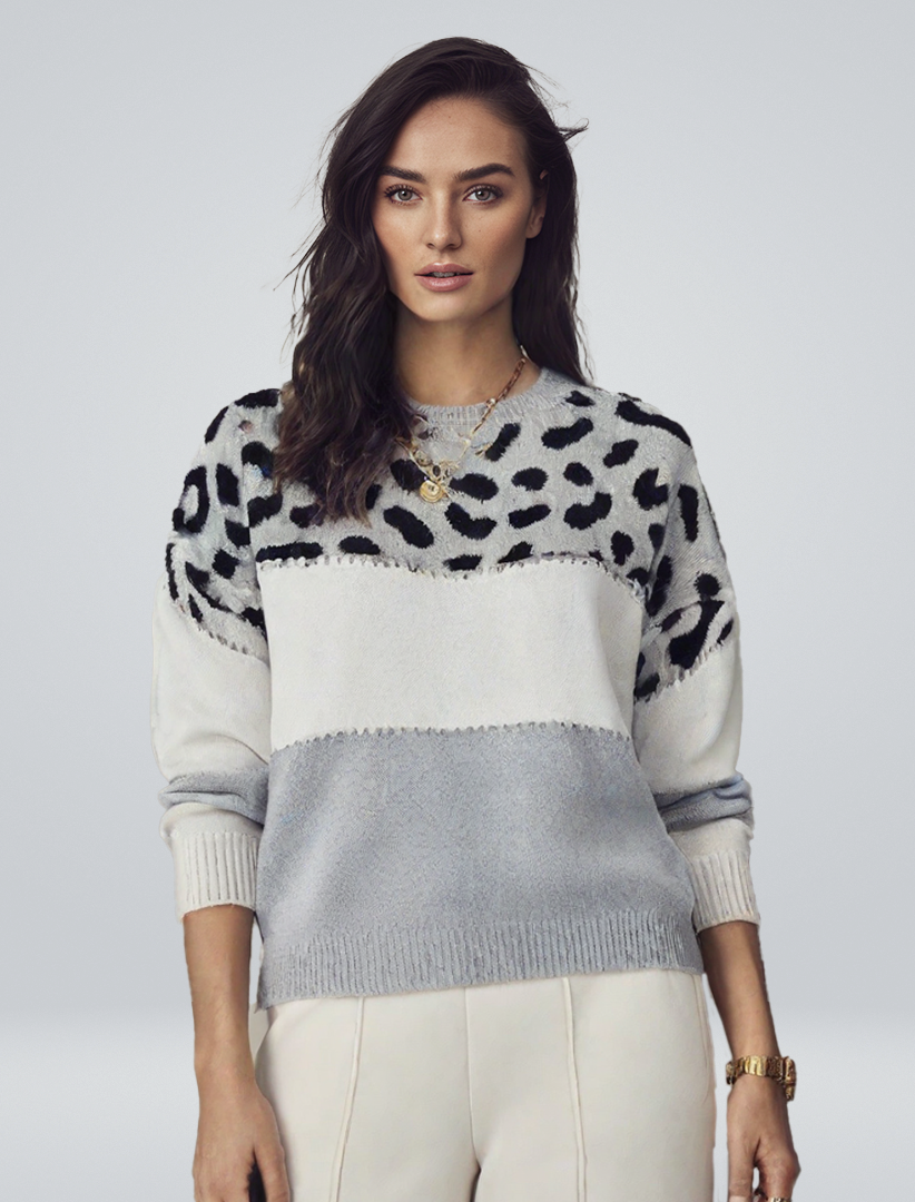 Pernille | Elegant sweater with leopard pattern