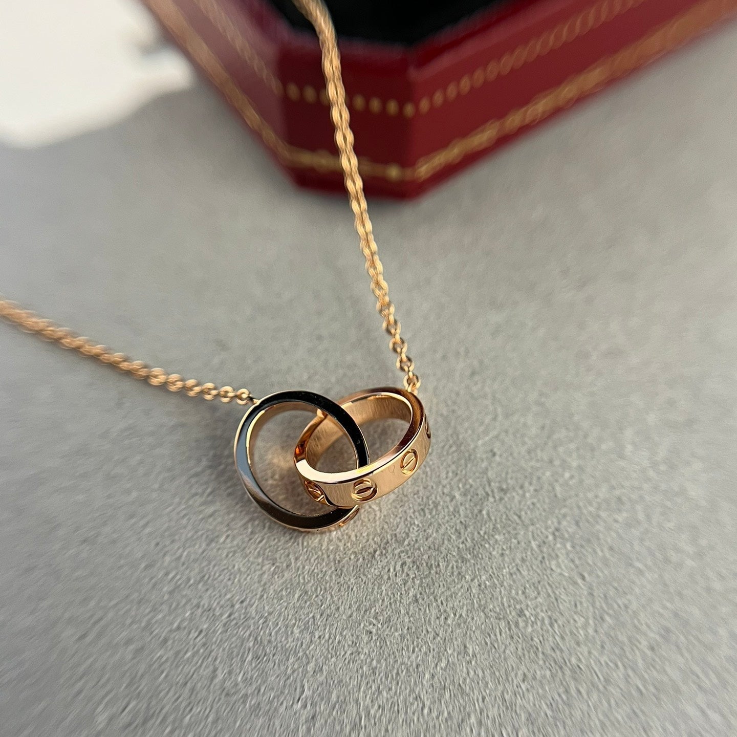LOVE HOOP DOUBLE RING | ROSE GOLD