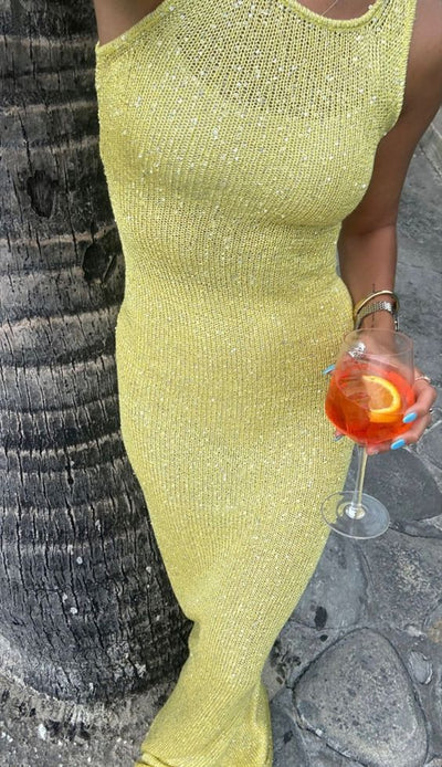 Pink Maxi Dress Without Sleeves