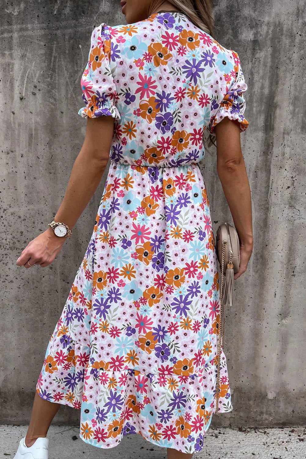 Rosea Floral Maxi Dress with V-Neck