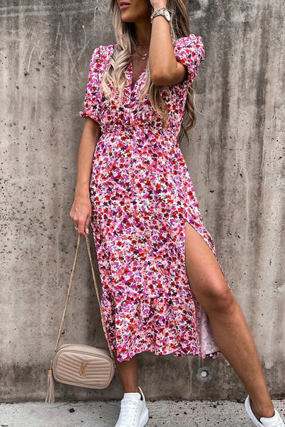 Rosea Floral Maxi Dress with V-Neck