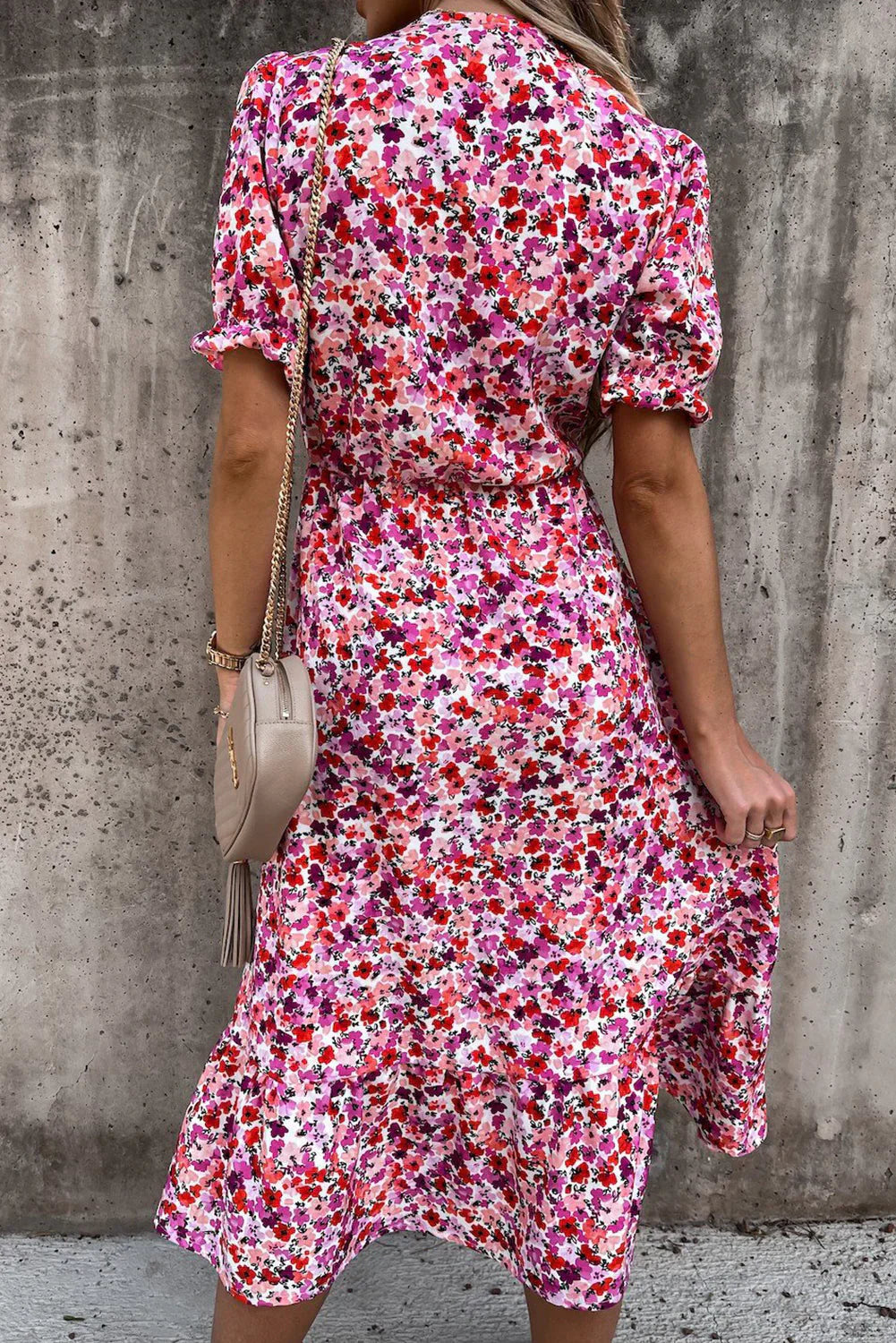 Rosea Floral Maxi Dress with V-Neck