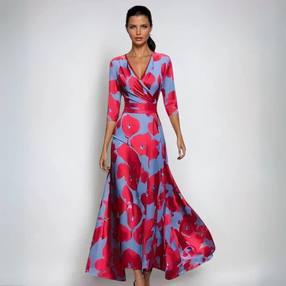 Emily™ | Elegant Floral Wrap Dress