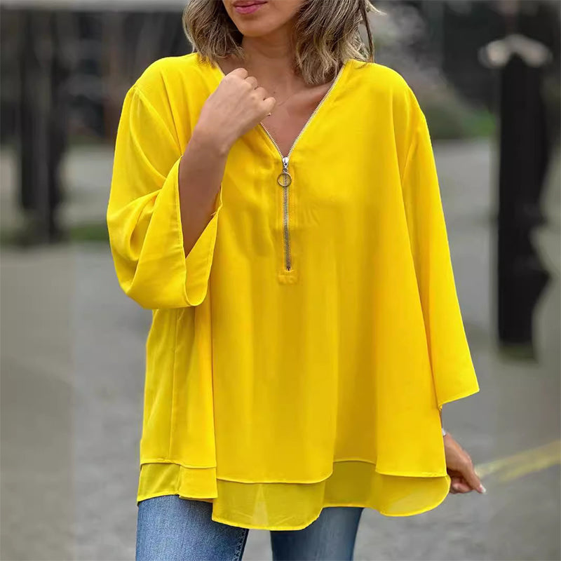 Lauren | Stylish V-Neck Bell Sleeve Top
