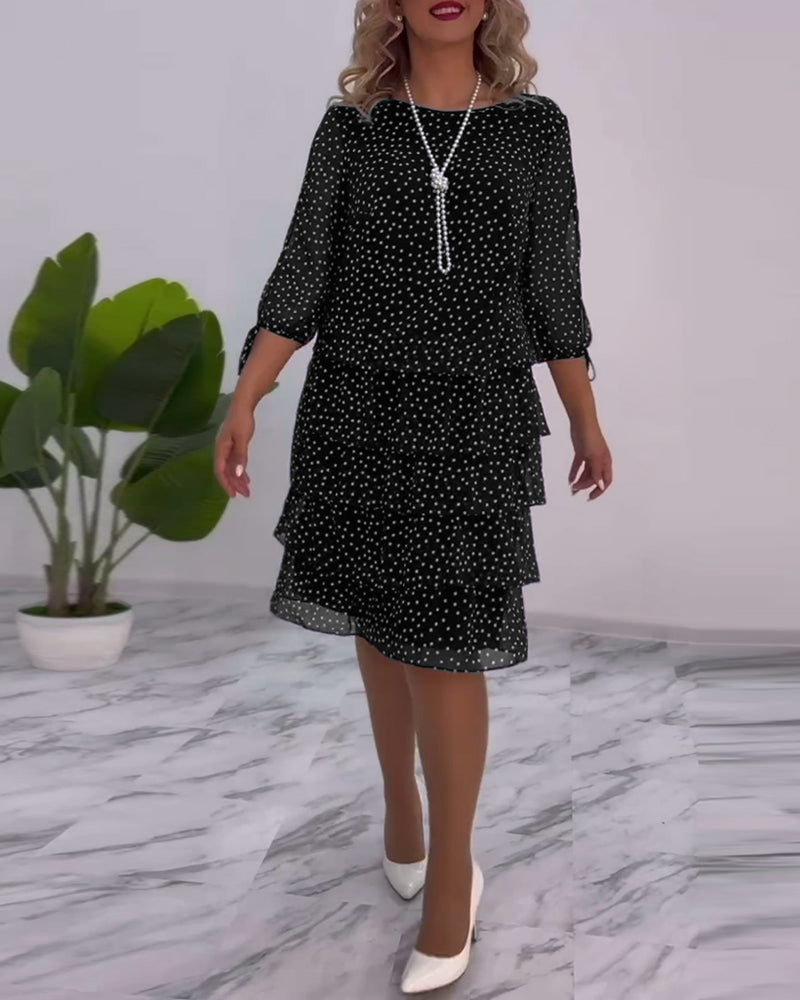 Carla | Festive Stufen Dress with Polka Dot Pattern