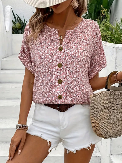 Caitlin | Stylish Button-Down Floral Top for Summer