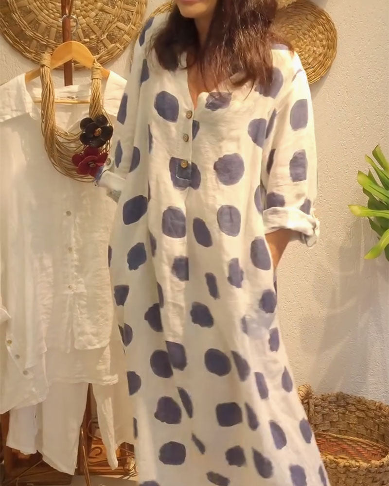 Alyssa™ | Polka Dot Long Sleeve Dress