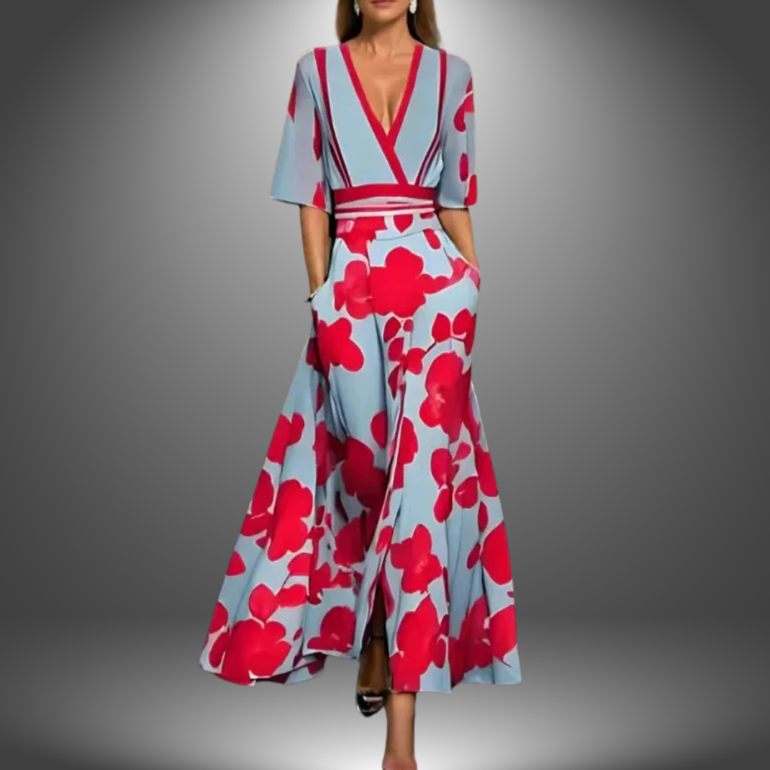 Alexa | Chic Floral V-Neck Maxi Dress