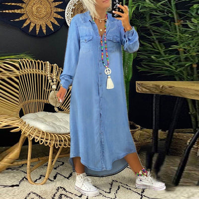 Lilla™ | Comfortable Denim Shirt Dress