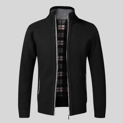 Torben | Knitted vest with checkered pattern inside