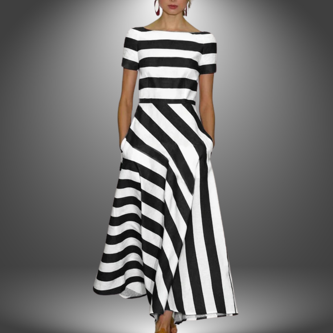 Alma | Maxi A-Line Striped Dress