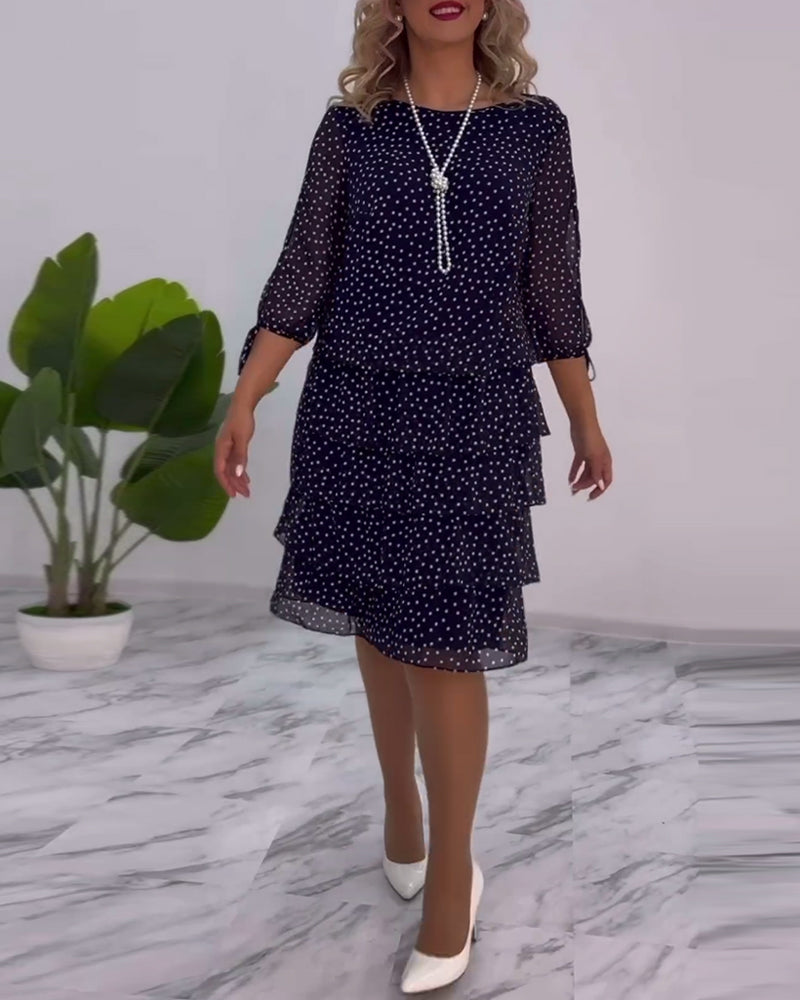 Carla | Festive Stufen Dress with Polka Dot Pattern