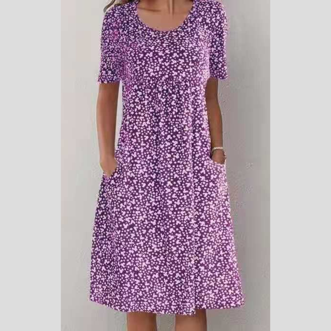 Amara | Stylish Floral Print Midi Dress