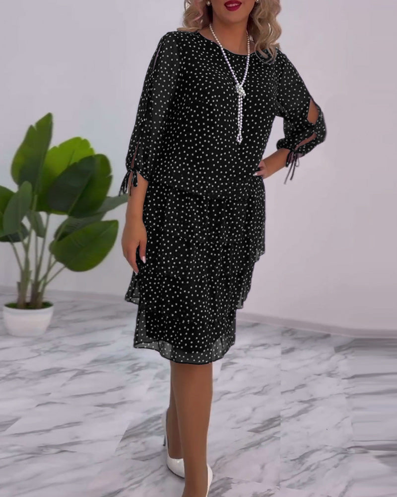 Carla | Festive Stufen Dress with Polka Dot Pattern