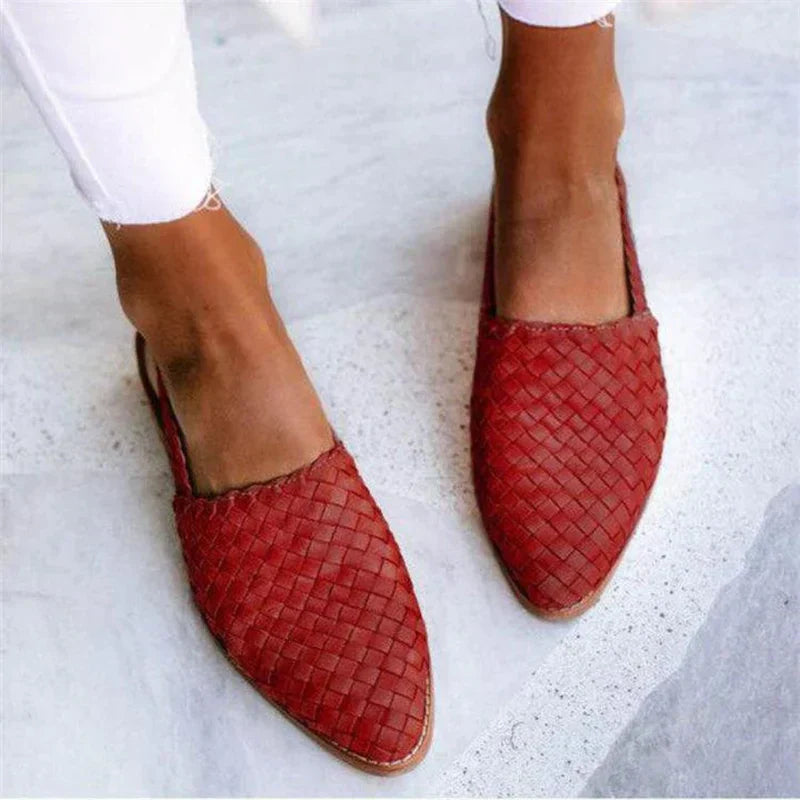 Lisa | Stylish Woven Slingback Flat Shoes