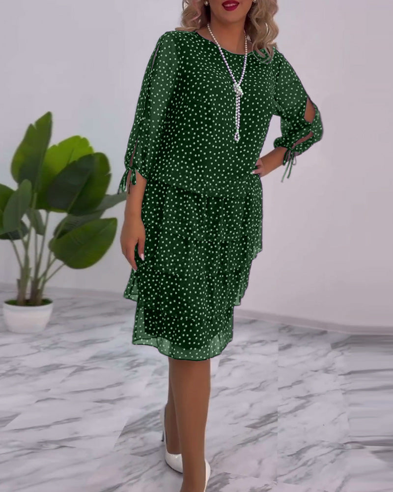 Carla | Festive Stufen Dress with Polka Dot Pattern