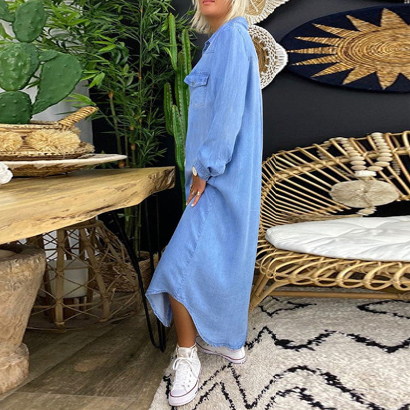 Lilla™ | Comfortable Denim Shirt Dress