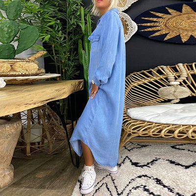 Lilla™ | Comfortable Denim Shirt Dress