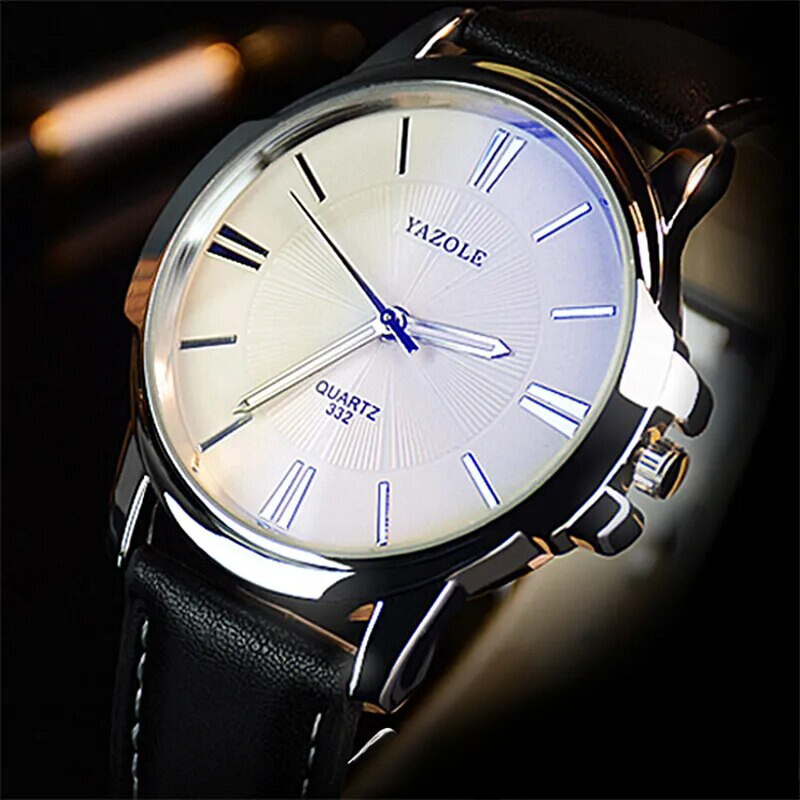 van Baerle® - Luxurious Blue Glass Leather Watch