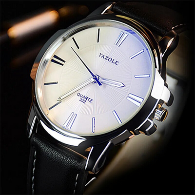 van Baerle® - Luxurious Blue Glass Leather Watch
