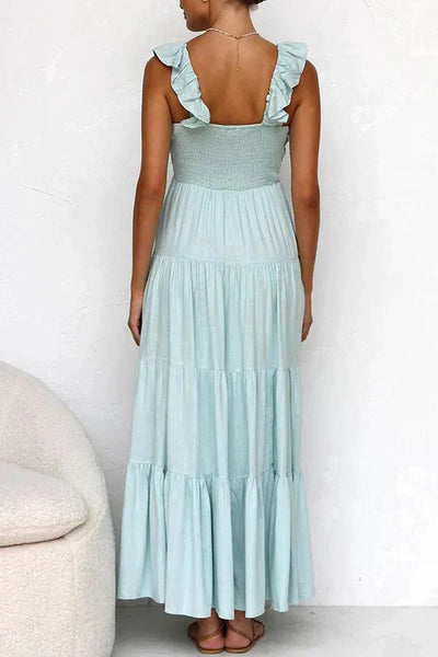 Rosea Elegant Maxi Dress with V-Neck
