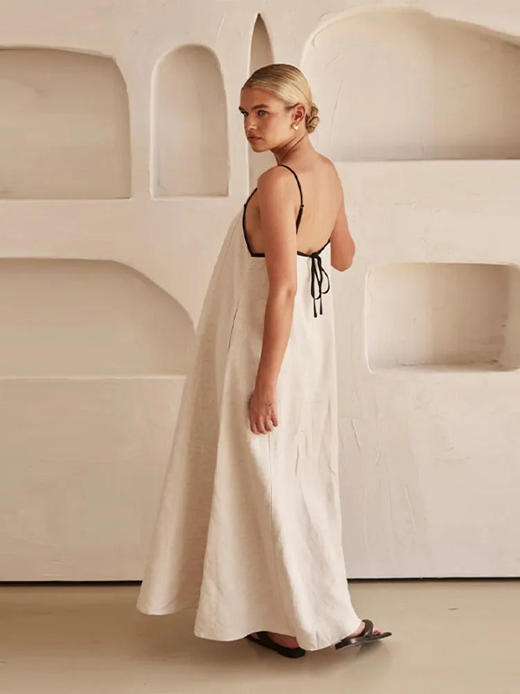 Eunice - Robe longue avec bretelles