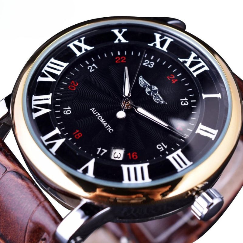 Fashion Luxury Leather Full Automatic Watch