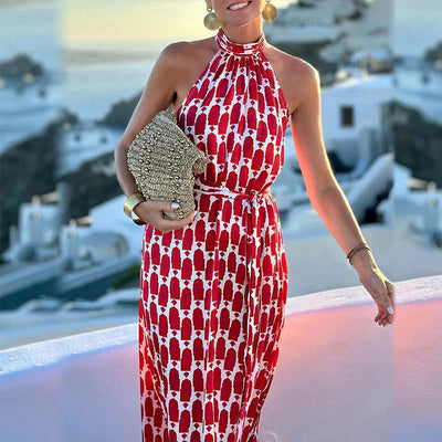 Abigail™ | Halterneck Beach Print Dress