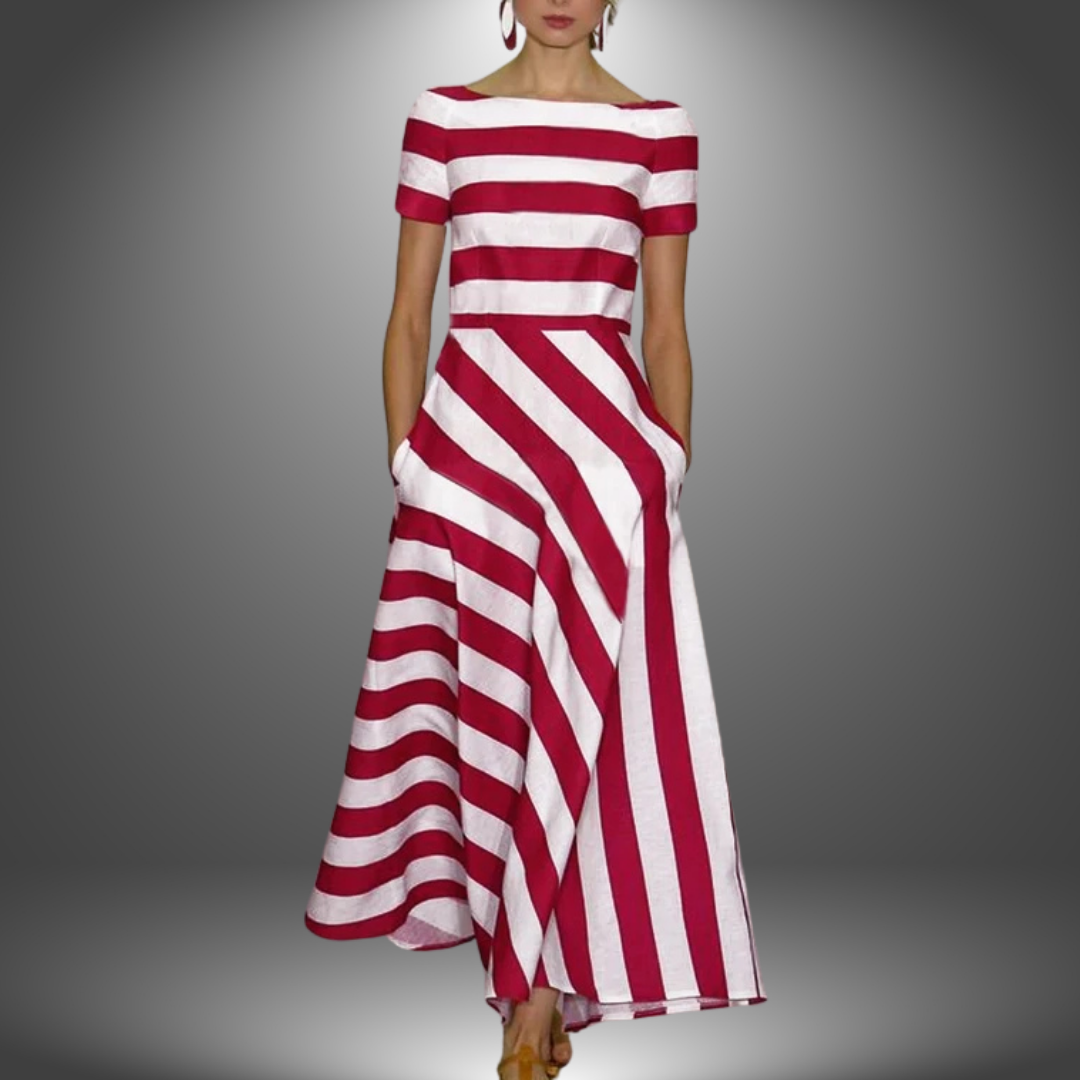Alma | Striped A-Line Maxi Dress