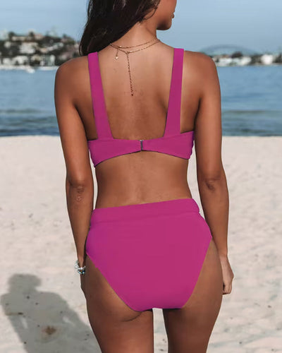Hilde - Solid Color High Waist Swimsuit