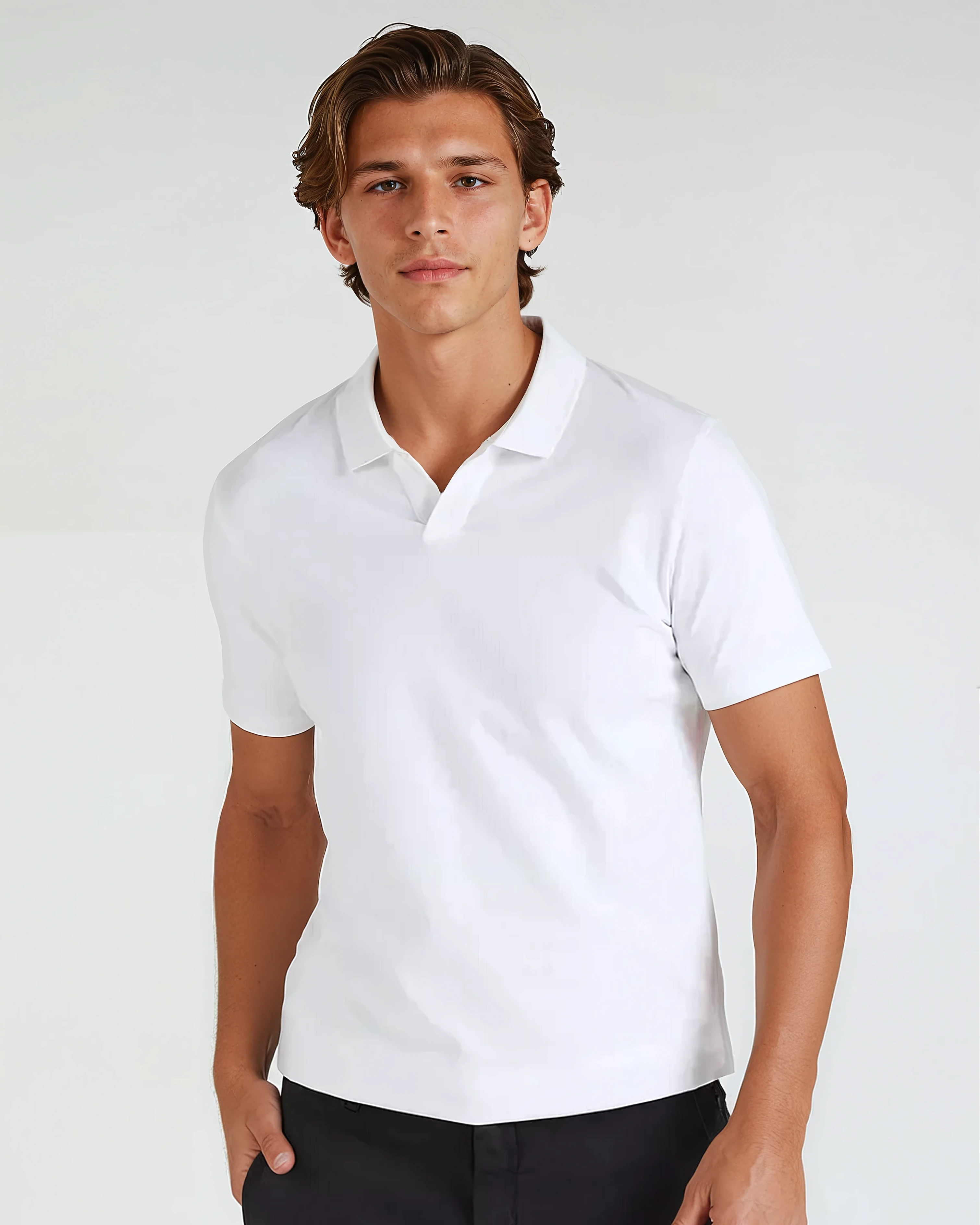 White Polo Without Buttons - Sophie New York