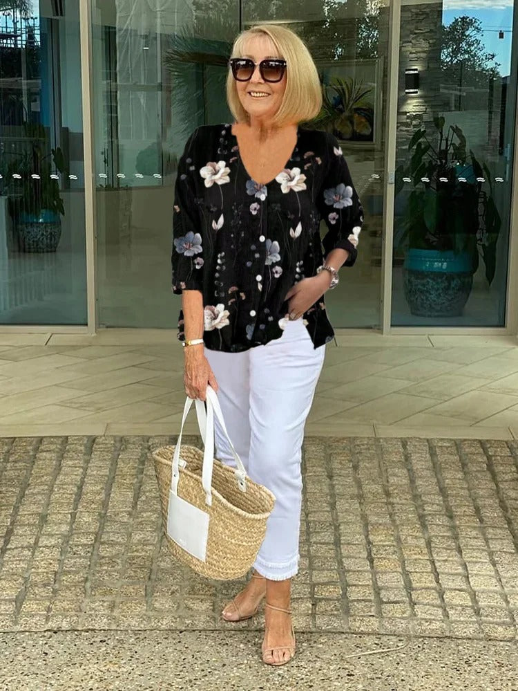 Valeriana™ | Long Sleeve Floral Top