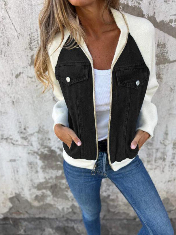Sophie nyc™ | Casual jacket with zipper and V-neck