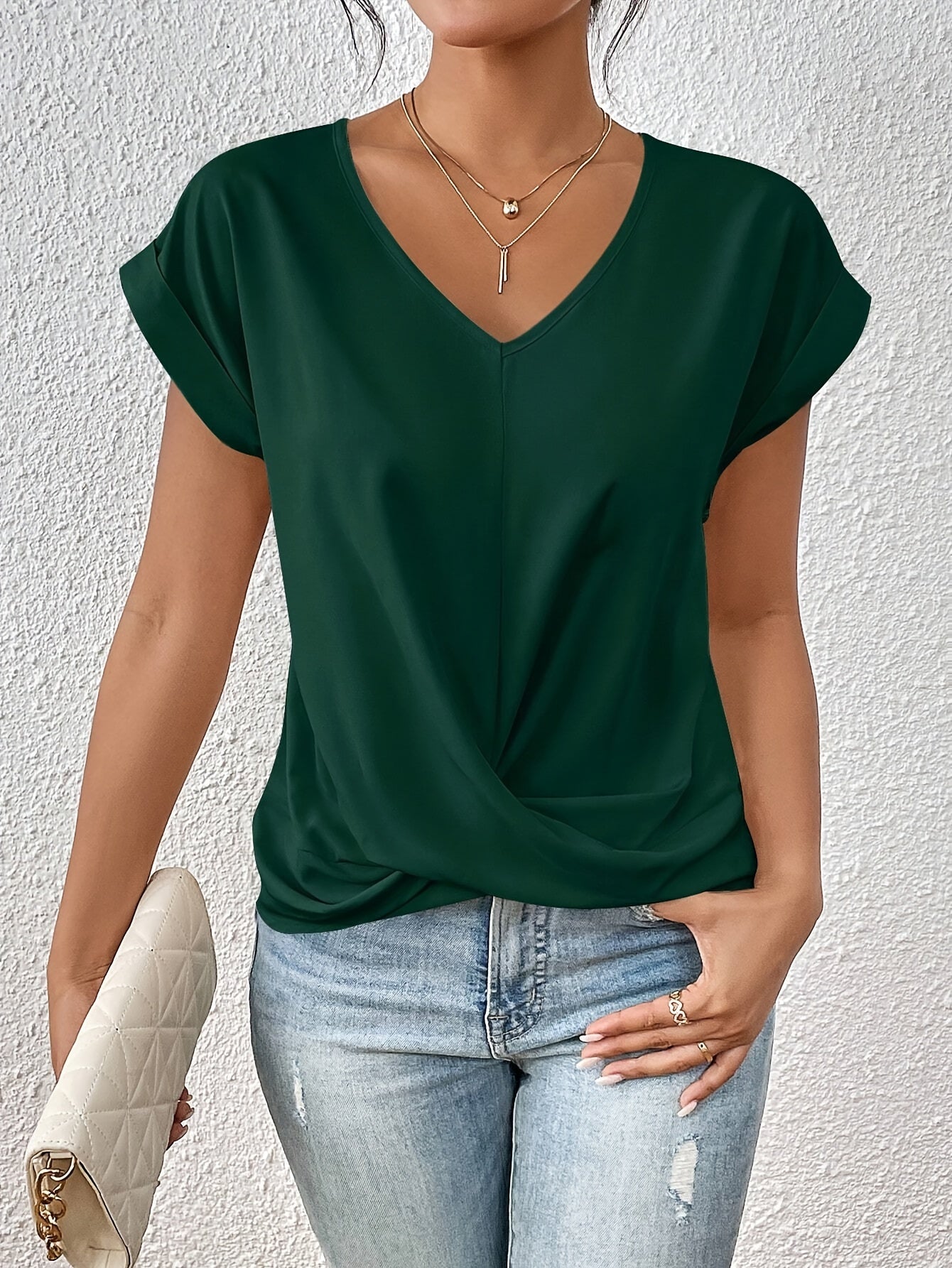 Eloise | V-neck Top with Knot Detail