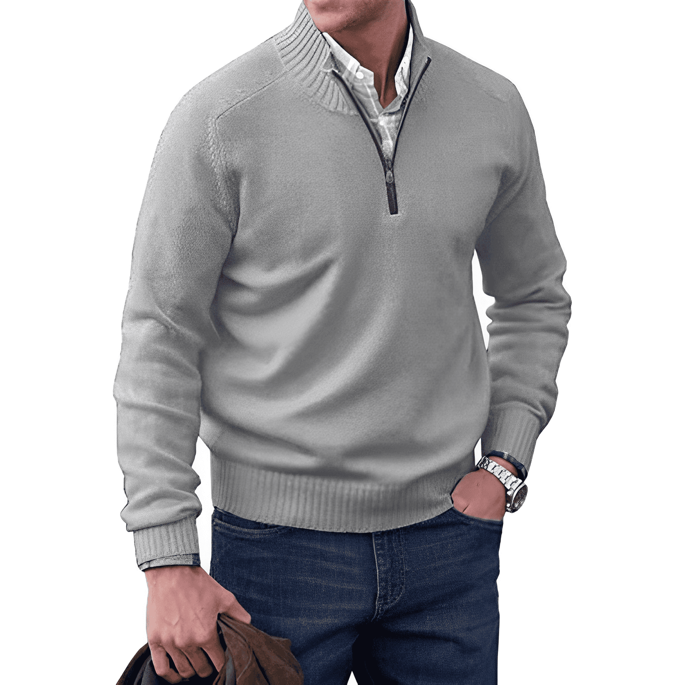 Kasper | Elegant cashmere sweater with zipper
