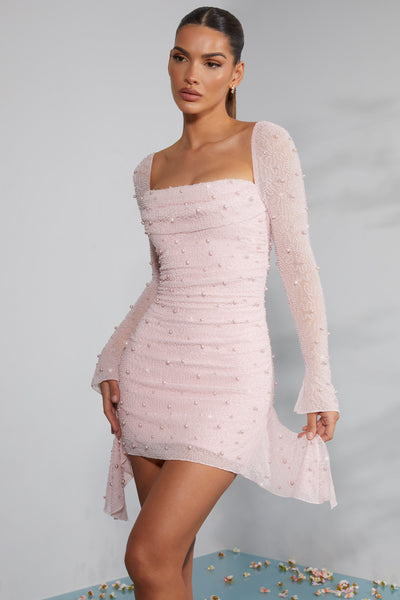 Kendall | Elegant dress with pink pearls