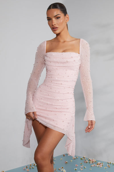 Kendall | Elegant dress with pink pearls