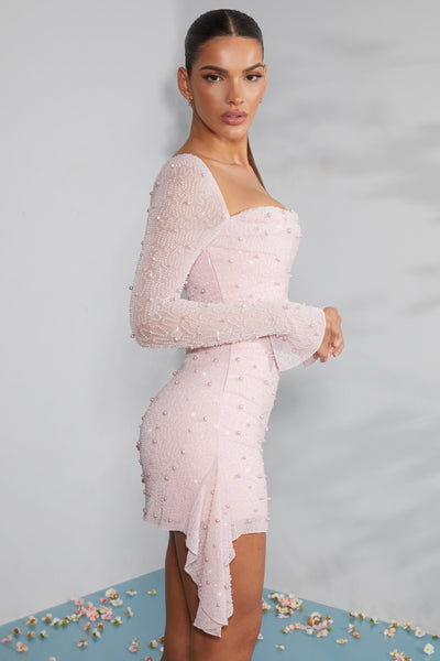 Kendall | Elegant dress with pink pearls