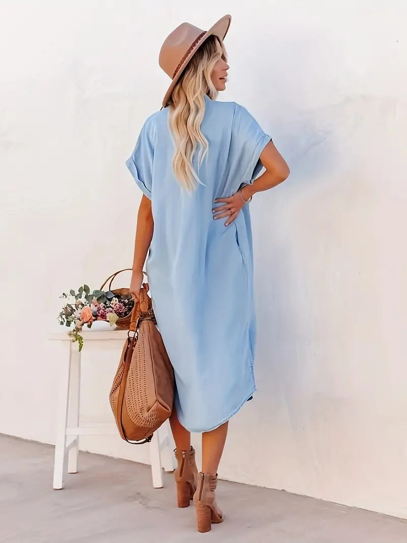 Nina™ | Shirt Dress with Fixed Pockets