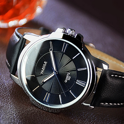 van Baerle® - Luxurious Blue Glass Leather Watch