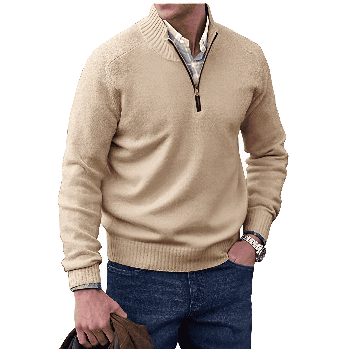 Kasper | Elegant cashmere sweater with zipper