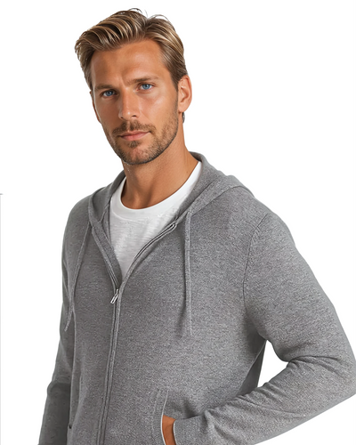 Cashmere Knit Zip Vest - Dark Gray - Sophie New York